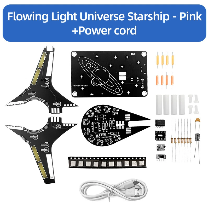 Flowing Halos Universe Starship Kit 5V DC Blue Pink Green Red LED Soldering Decoration Light Kit — view 4