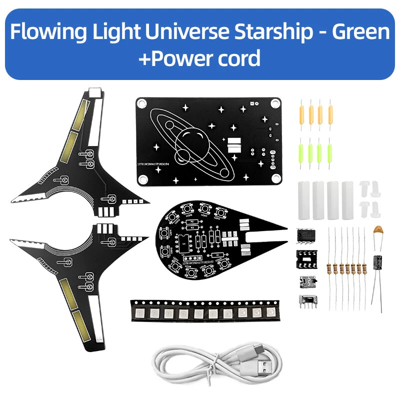 Flowing Halos Universe Starship Kit 5V DC Blue Pink Green Red LED Soldering Decoration Light Kit — view 5