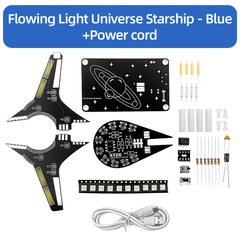 Flowing Halos Universe Starship Kit 5V DC Blue Pink Green Red LED Soldering Decoration Light Kit — view 6