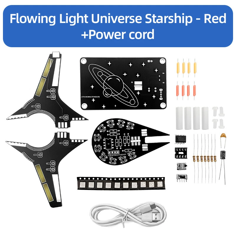Flowing Halos Universe Starship Kit 5V DC Blue Pink Green Red LED Soldering Decoration Light Kit — view 7