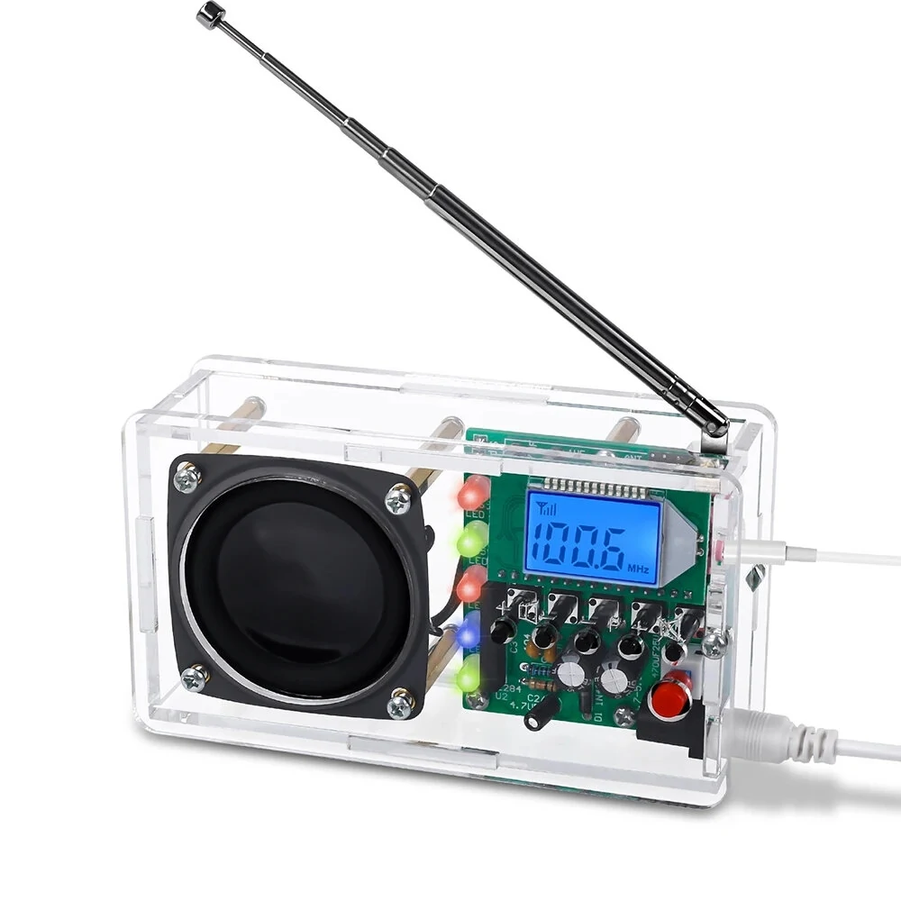 FM Radio Not Assembled DIY Kit Parts Digital Amplifier with Electric Frequency Indicator Broadcast Receiver Kit — image 1