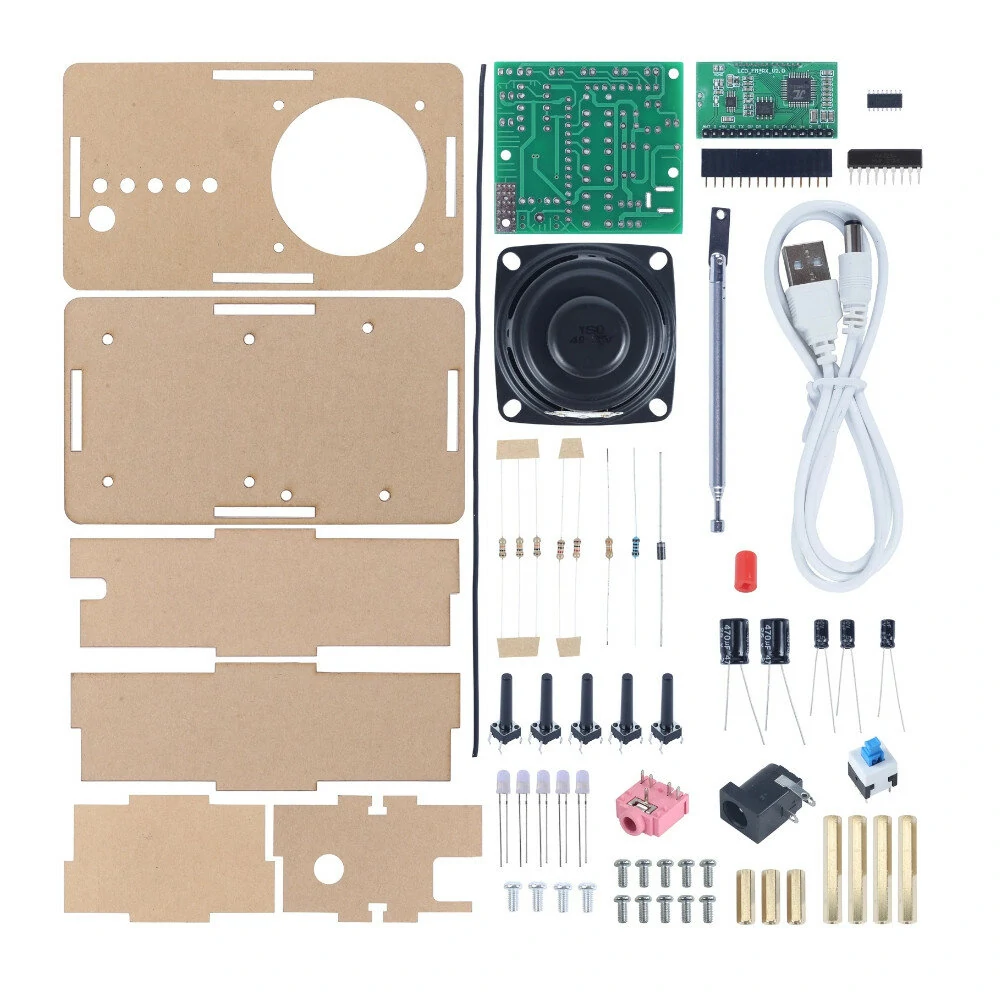FM Radio Not Assembled DIY Kit Parts Digital Amplifier with Electric Frequency Indicator Broadcast Receiver Kit — view 2