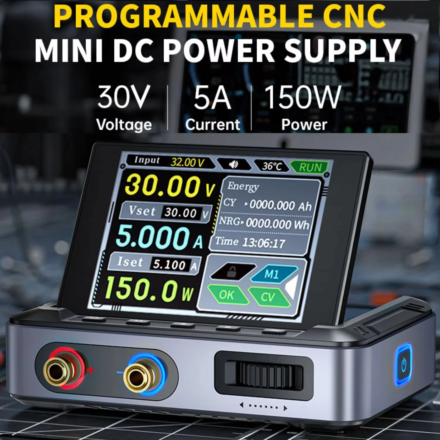 FNIRSI DPS-150 Laboratory DC Power Supply Adjustable 0-30V 0-5A High Precision Portable 2.8-Inch LCD Display Comprehensive Protections — view 5