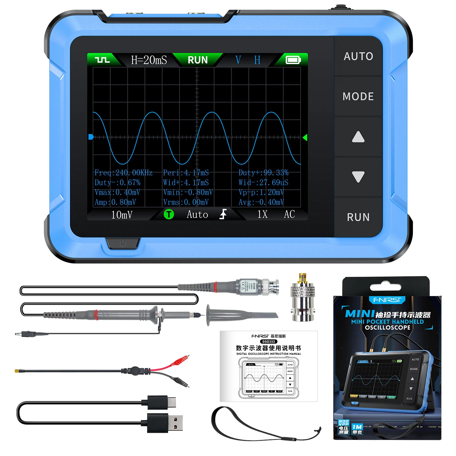 FNIRSI DSO510 Handheld Digital Oscilloscope 2.8 Inch TFT LCD 10 MHz Bandwidth 48MSa s Sampling Rate Portable Design for Precision Measurement — FNIRSI