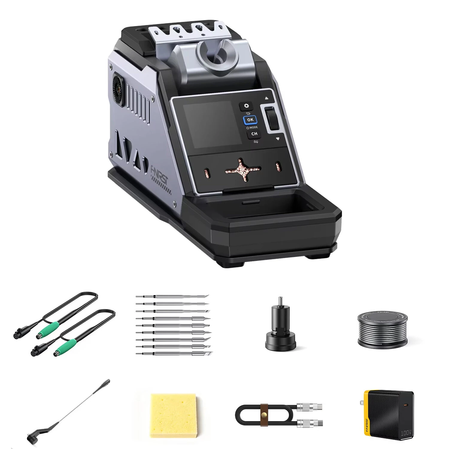 FNIRSI DWS-P2 Soldering Station Kit 100W USB C Digital Welding Station 1.54 Inch TFT Screen F245 F210 Tips PD Charger Included — view 11