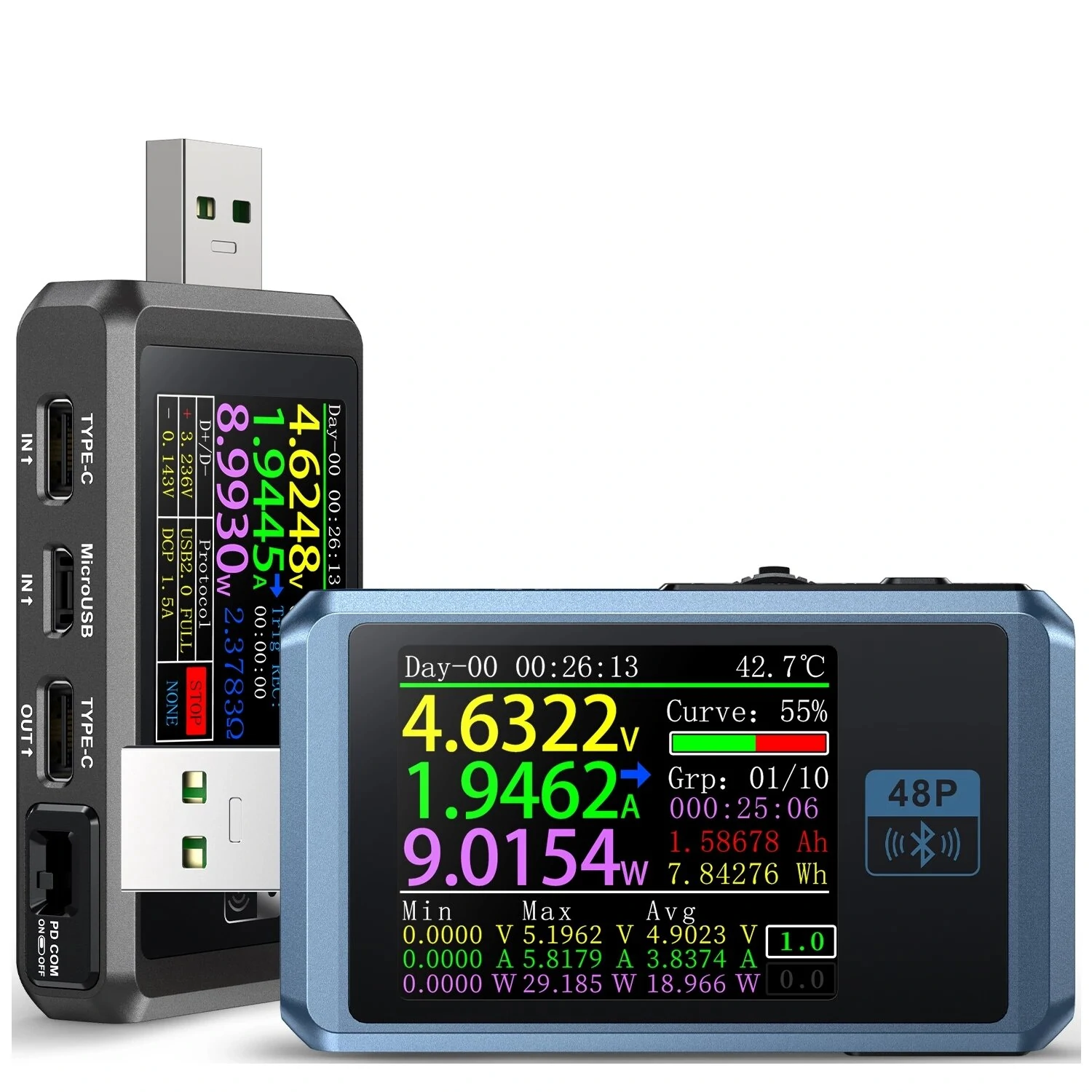 FNIRSI-FNB48P Ammeter Voltmeter USB Tester TYPE-C Fast Charge Detection Trigger Capacity Ripple Measurement with CNC Metal Shell — FNIRSI