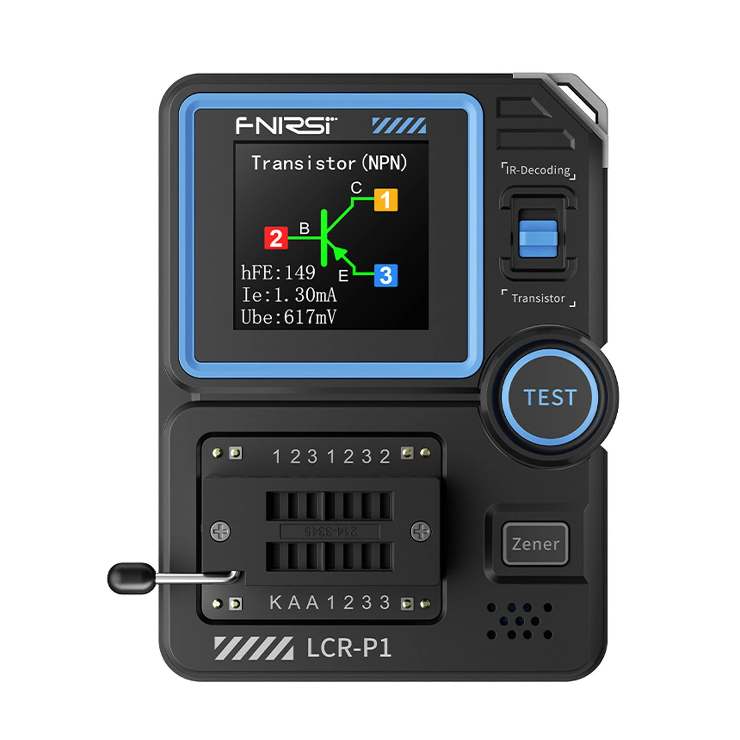 FNIRSI LCR-P1 Transistor Tester Diode Triode Capacitance Meter 1.44 Inch Color Screen USB Type-C Anti-Burn Protection — FNIRSI