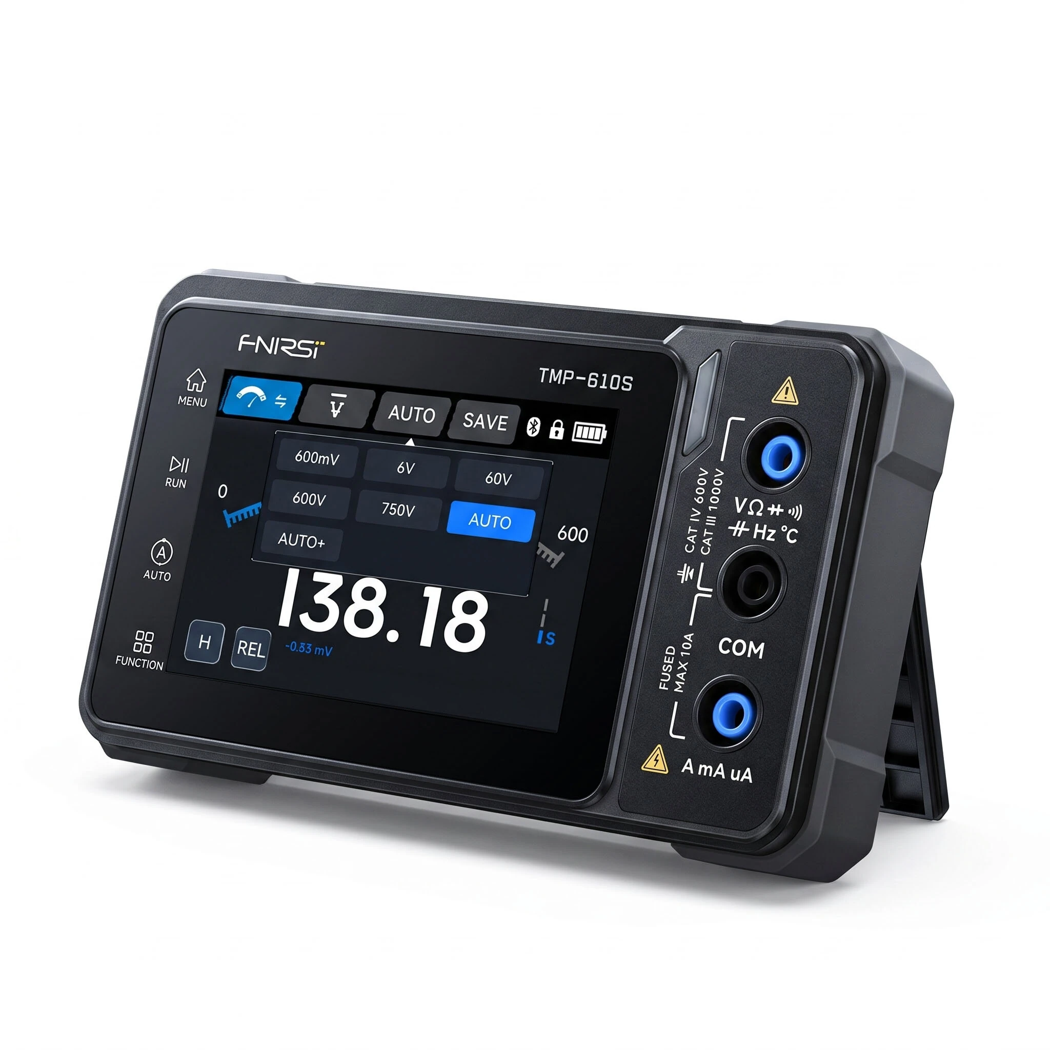 FNIRSI TMP-610 TMP-610S Handheld Digital Multimeter Oscilloscope 3-in-1 with Signal Generator Bluetooth App Control 10MHZ 48MSa/s 60000 Counts Electrical Tester DMM Scope Meter — image 1