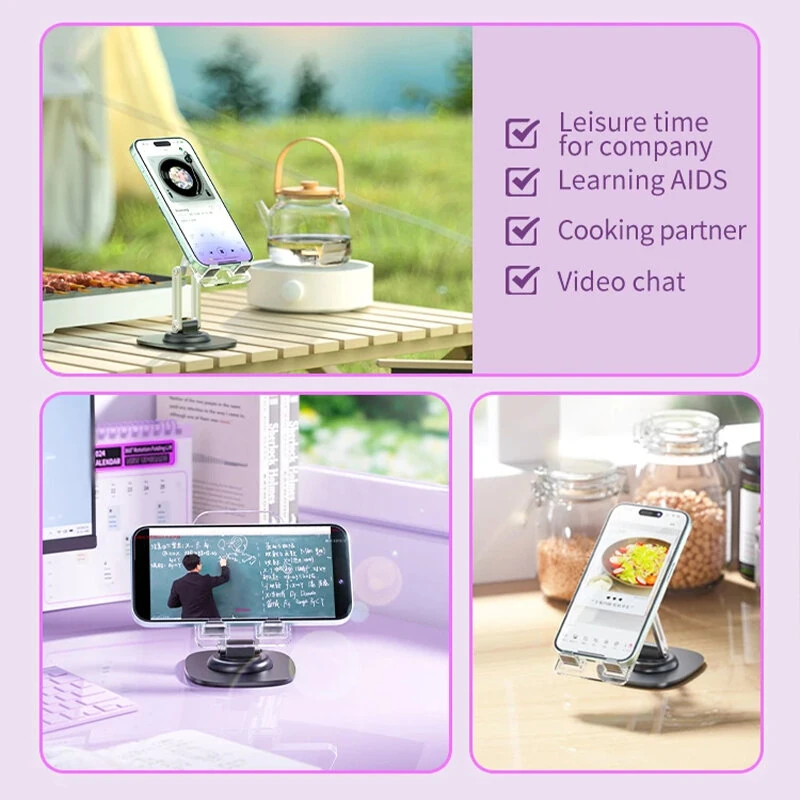 Foldable Desktop Phone Holder Stand Support Adjustable Angle Height Cellphone Stand Bracket Universal for Smartphone — view 8