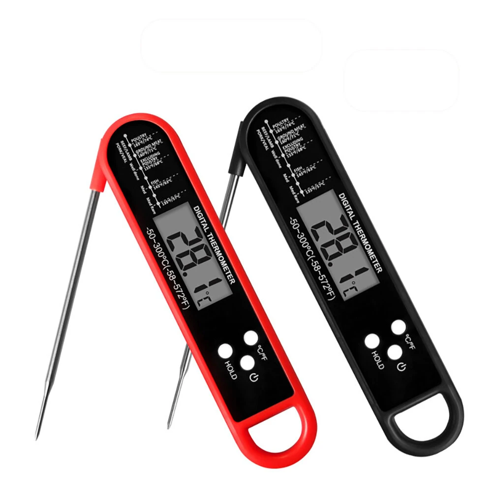 Foldable Digital Food Thermometer Grill Meat Kitchen Thermometer Baking Milk Water Thermometer Magnetic Kitchen Temperature Gauge — Foldable
