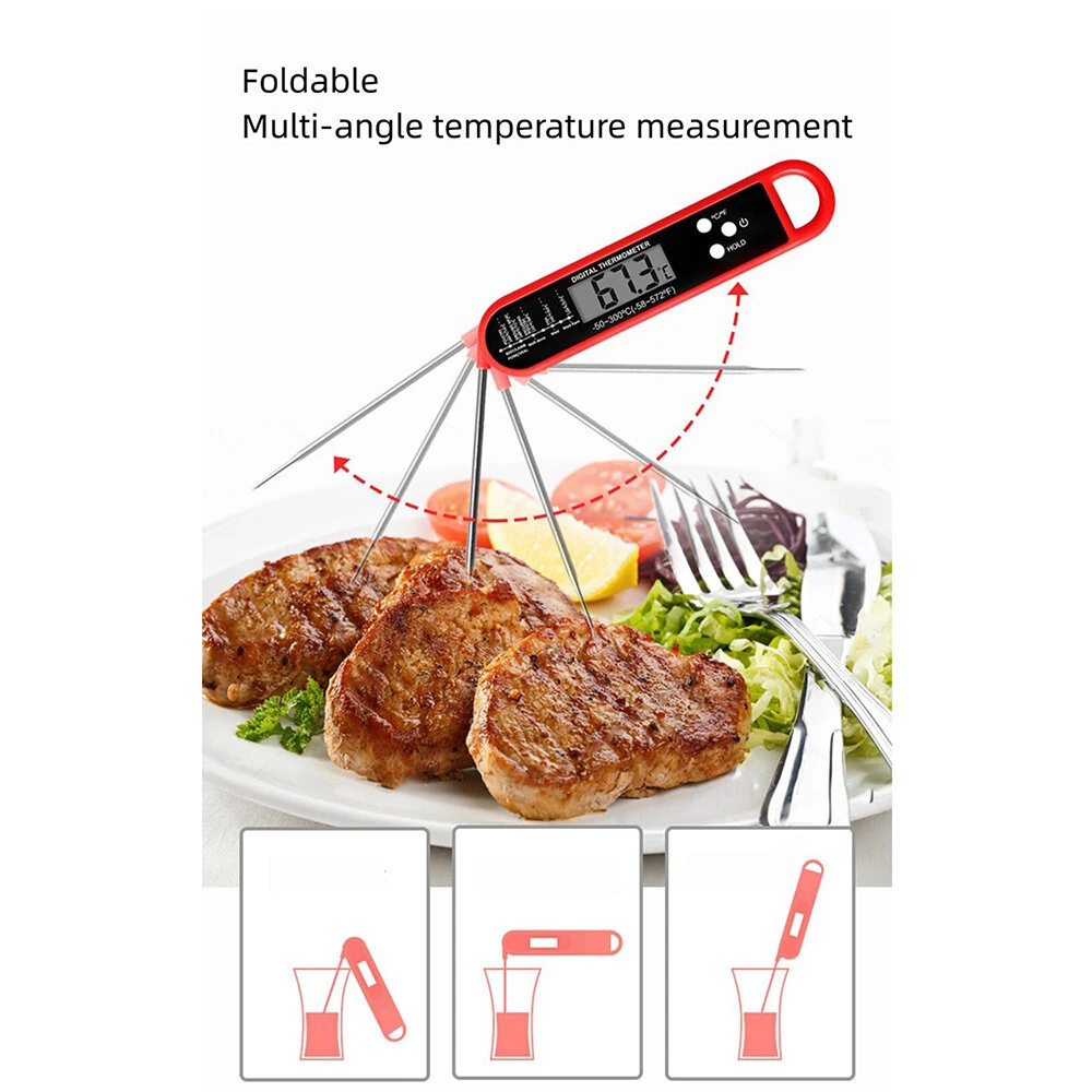 Foldable Digital Food Thermometer Grill Meat Kitchen Thermometer Baking Milk Water Thermometer Magnetic Kitchen Temperature Gauge — view 5