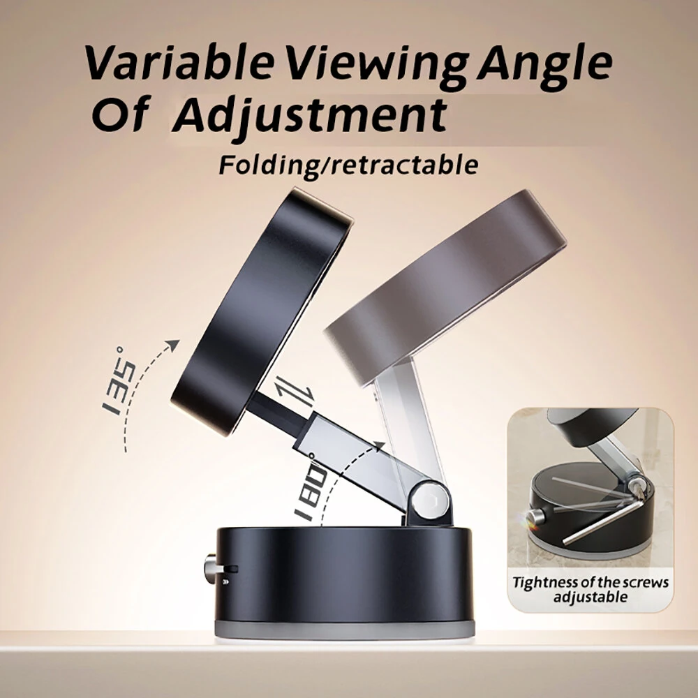 Foldable Magnetic Vacuum Phone Holder 360° Electric Suction Car Mount Double-Sided Swivel Stand for Car Mirror Gym Kitchen — view 5