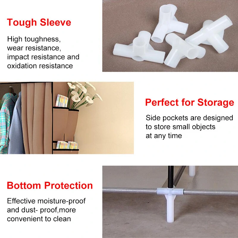 Foldable Mobile Textile Wardrobe Fabric Cupboard Folding Cupboard Wardrobe for Home Bedroom — view 4