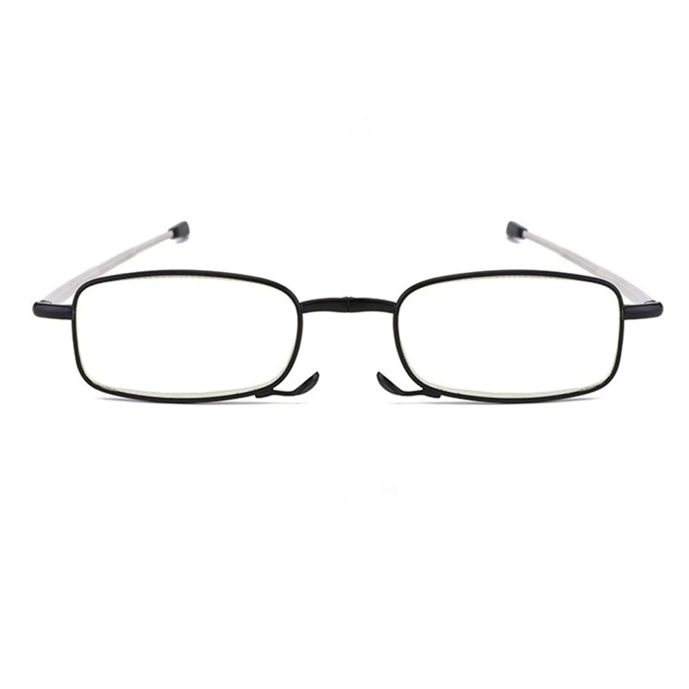 Foldable Reading Glasses Men Women Metal Frame Blue Light Resistant EyeGlasses with Bag Prescription Eyewear +1.5 To +3.5 — view 3