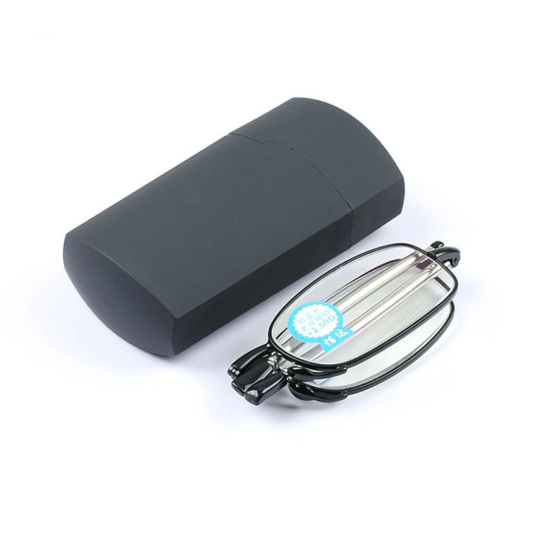 Foldable Reading Glasses Men Women Metal Frame Blue Light Resistant EyeGlasses with Bag Prescription Eyewear +1.5 To +3.5 — view 6