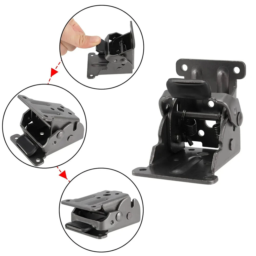 Folding Self Lock Bracket Locking Hinge Steel Plate 90 Degree Heavy Duty Table Bed Leg Support DIY Furniture — view 4