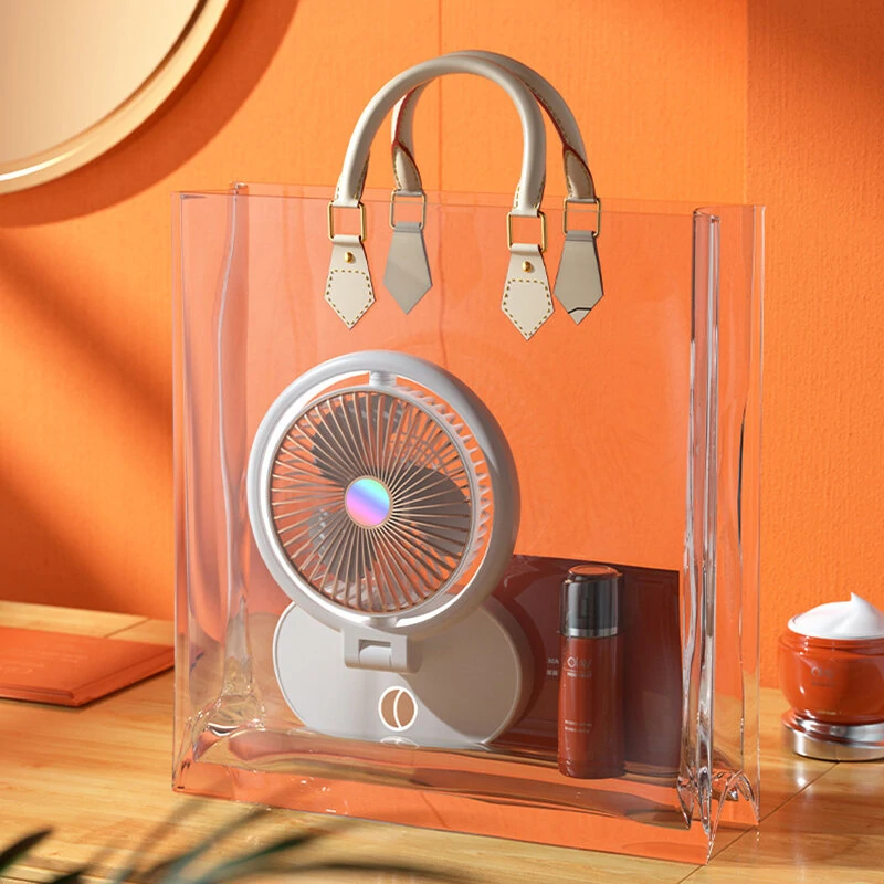 Folding Small Fan Portable Home Mute USB Desktop Charging Three Level Atmosphere Night Light Small Electric Fan — view 10