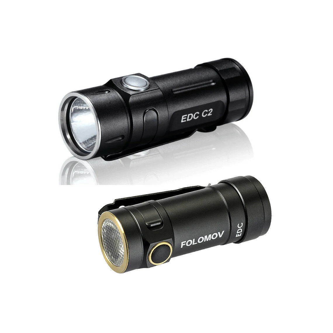 FOLOMOV C2 / EDC C2 Nichia E21A High CRI98 Compact EDC LED Flashlight With 14300 Battery Ulralight Pocket Clip Light Mini LED Torch EDC Survival Tools 3000K/5000K — folomov