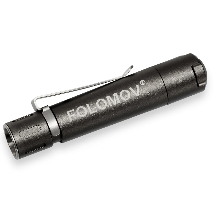 Folomov EDC C1 400lm High CRI 98 EDC Clip Flashlight 10440 Mini Size Compact Portable LED Torch Brass & Aluminum Outdoor EDC Survival Tool — view 2
