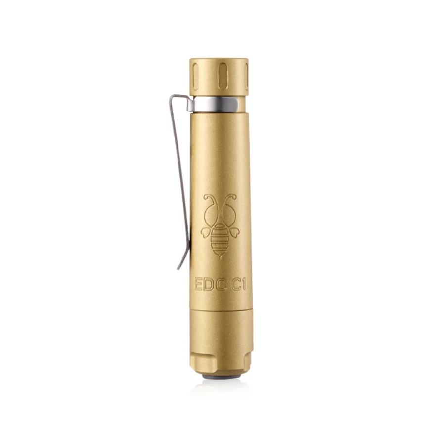 Folomov EDC C1 400lm High CRI 98 EDC Clip Flashlight 10440 Mini Size Compact Portable LED Torch Brass & Aluminum Outdoor EDC Survival Tool — view 7