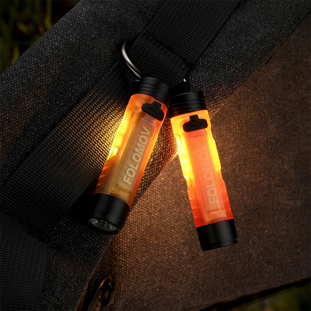 Folomov Keychain Flashlight 300LM Mini Pocket Light Outdoor Key Clip Cap Ambient LED Long Endurance Disaster Relief Emergency Light — view 10