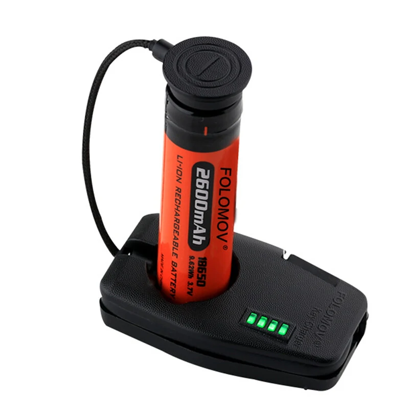 FOLOMOV Portable USB Charging Charger for 21700 20700 18650 Li-ion Battery Indicator Magnetic Key Charger — folomov