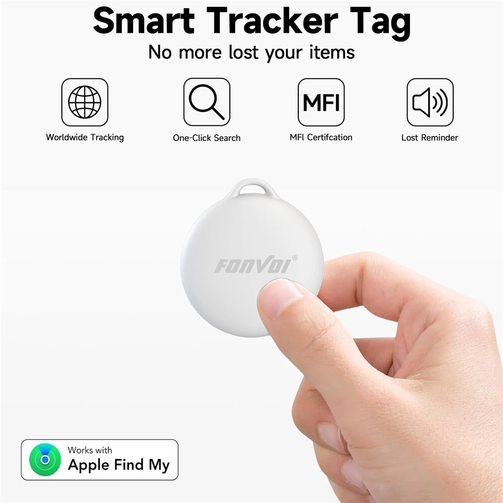 FONVOi AirTag Smart Tracker Tag iOS Find My Bluetooth 5.3 Anti-Loss Locator Finder Item Locator Smart Tags for Keys Bags Luggage Pets Wallet — view 3