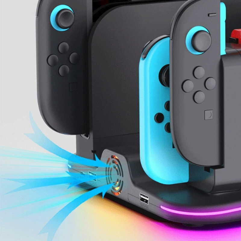 For Switch 2 12-in-1 Multi-functional Cooling and Charging Dock Switch Console Storage Dock with RGB Lighting IPEGA PG-SW2065 — view 5