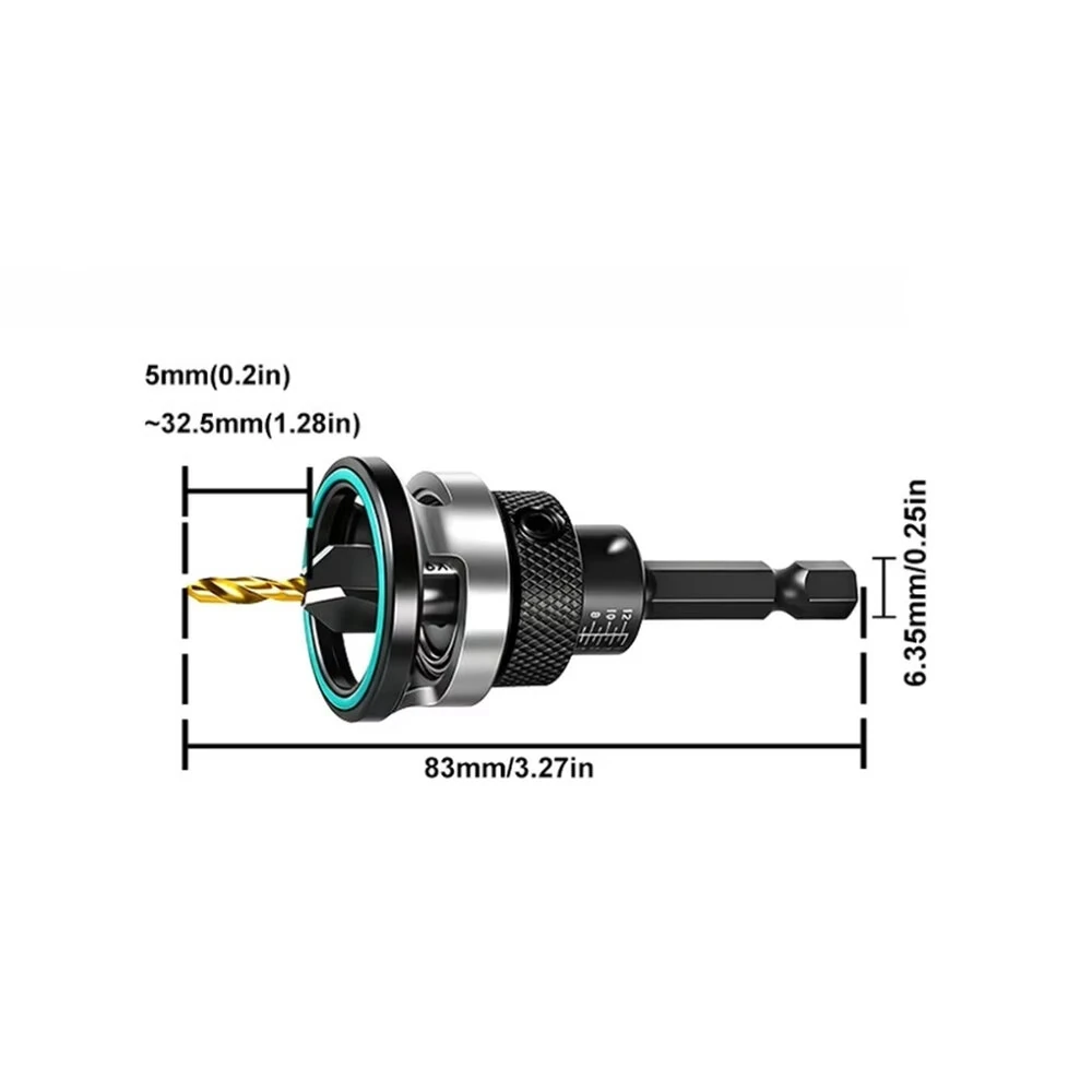 Four-Blade Countersink Drill Bit Set with Depth Stop L-Shape Wrench Titanium Alloy Bit 2.8mm-4.0mm Spiral Flute Design for Efficient Chip Removal — view 4