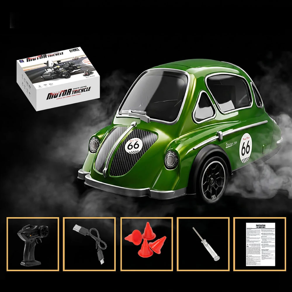FQD77 RTR 1/43 2.4G Tricycle Drift Vintage RC Car Drift Desktop Racing Vehicles Models for Boy Birthday Gift — view 3