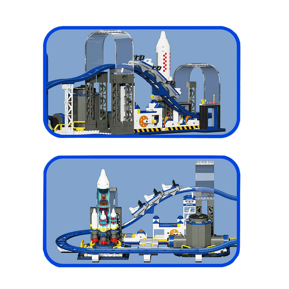 Free Tribe 36006 Space Rollercoaster Launch Tower Rocket Track Shuttle Glider Model Building Block Brick Assembly Kit Kids Christmas Gift — view 4
