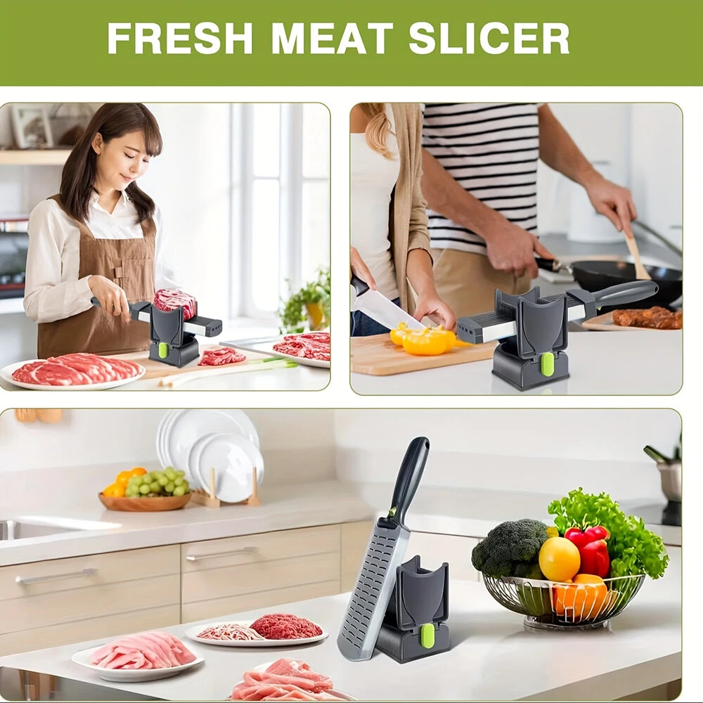 Fresh Meat Cutter Multifunctional Stainless Steel Meat Slicer Fast Meat Slice Home Kitchen Meat Cutter for Beef Lamb Pork Cuts — view 5