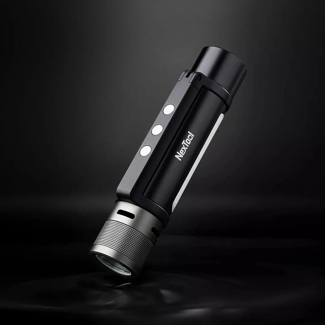 [FROM XIAOMI YOUPIN] NEXTOOL 6-in-1 1000lm Dual-light Zoomable LED Flashlight with High Decibel Alert USB-C Rechargeable Mobile Power Bank Magnetic Camping Work Light — NEXTOOL