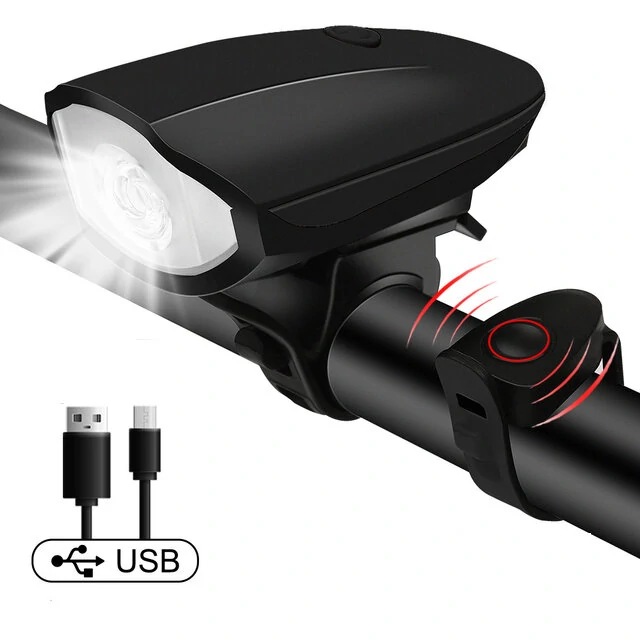 Front And Rear Bicycle Light With Horn MTB Bicycle Headlights Cycling Flashlight Signal Lamp Bike Accessory — Front