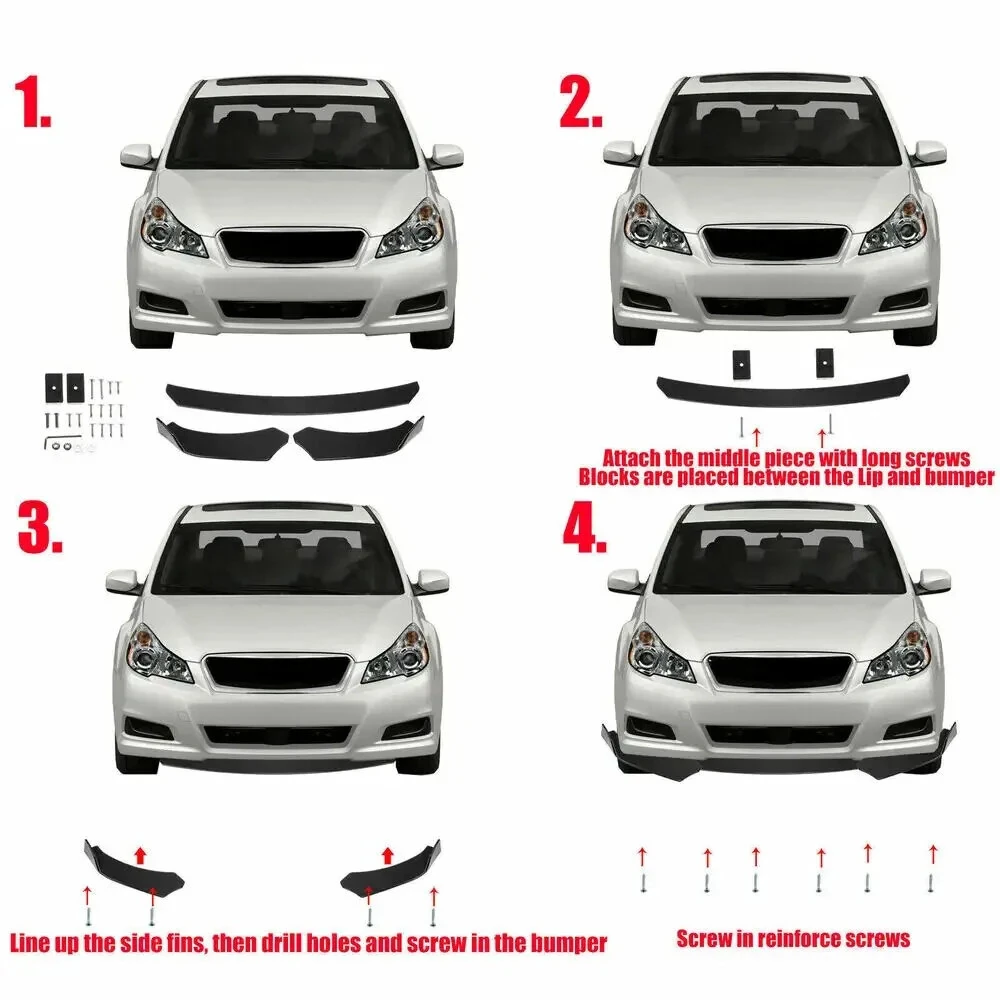 Front Bumper Splitter Lip Front Bumper Spoiler Diffuser Body Modification Kit For Audi A5 S5 A4 A6 A7 2012 2013 2014 2015 2016 — view 4