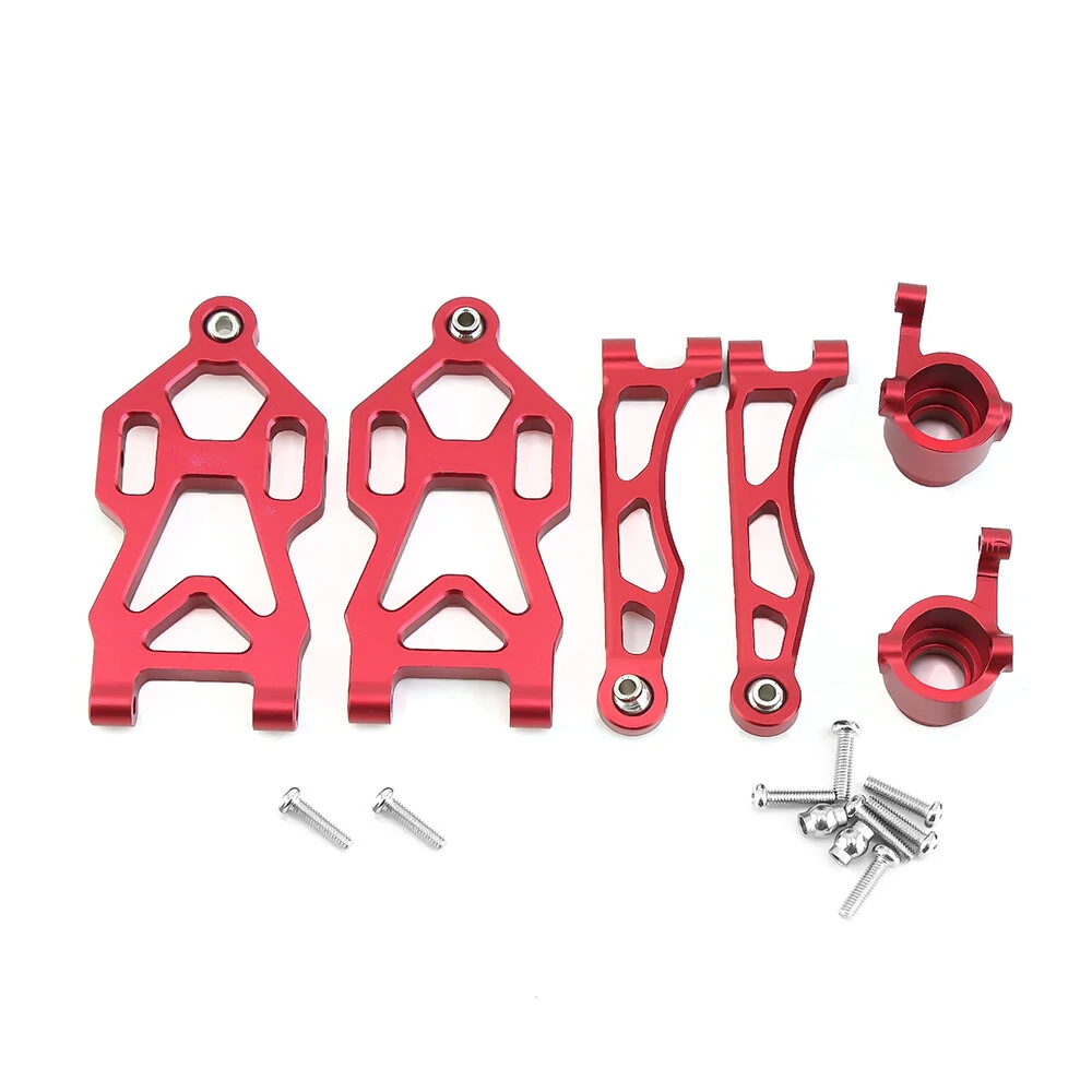 Front Upper Lower Swing Arms Steering Cup For 1/16 SCY 16101 16201 JJRC Q117 Q130 Q132 Metal Upgrade Accessories RC Car Parts — view 3