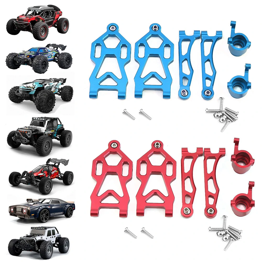 Front Upper Lower Swing Arms Steering Cup For 1/16 SCY 16101 16201 JJRC Q117 Q130 Q132 Metal Upgrade Accessories RC Car Parts — view 4