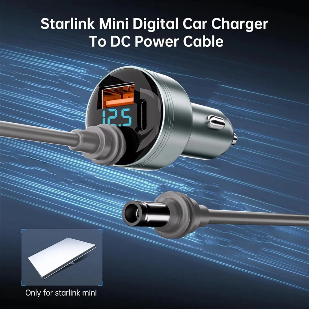 FSJ-088 163W 3-in-1 Car Charger Adapter for Starlink Mini 100W DC Power Port 45W PD USB-C & 18W Fast Charging Lighter Splitter — view 2