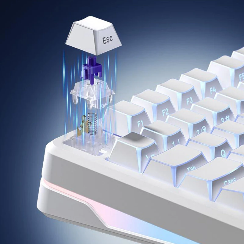 FURYCUBE FC75PRO Tri-mode Mechanical Keyboard 80-Keys Gasket Mount RGB Backlit Low Latency HiFi Sound Wireless Gaming Keyboards — view 5