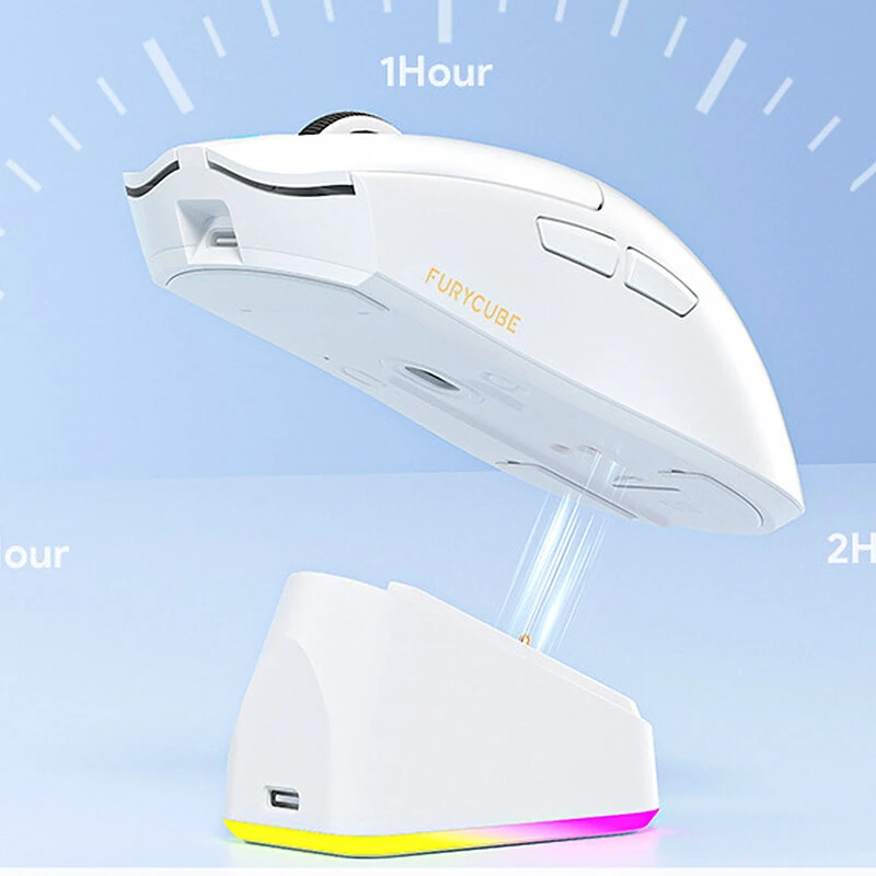 FURYCUBE G16Pro Tri-mode Gaming Mouse PAW3311 Esports Sensor 800-22000DPI X-Speed Low-Latency Technology 56g Lightweight Ergonomics Design Gamer Mice with Charging Dock for PC Laptop Computer — view 7