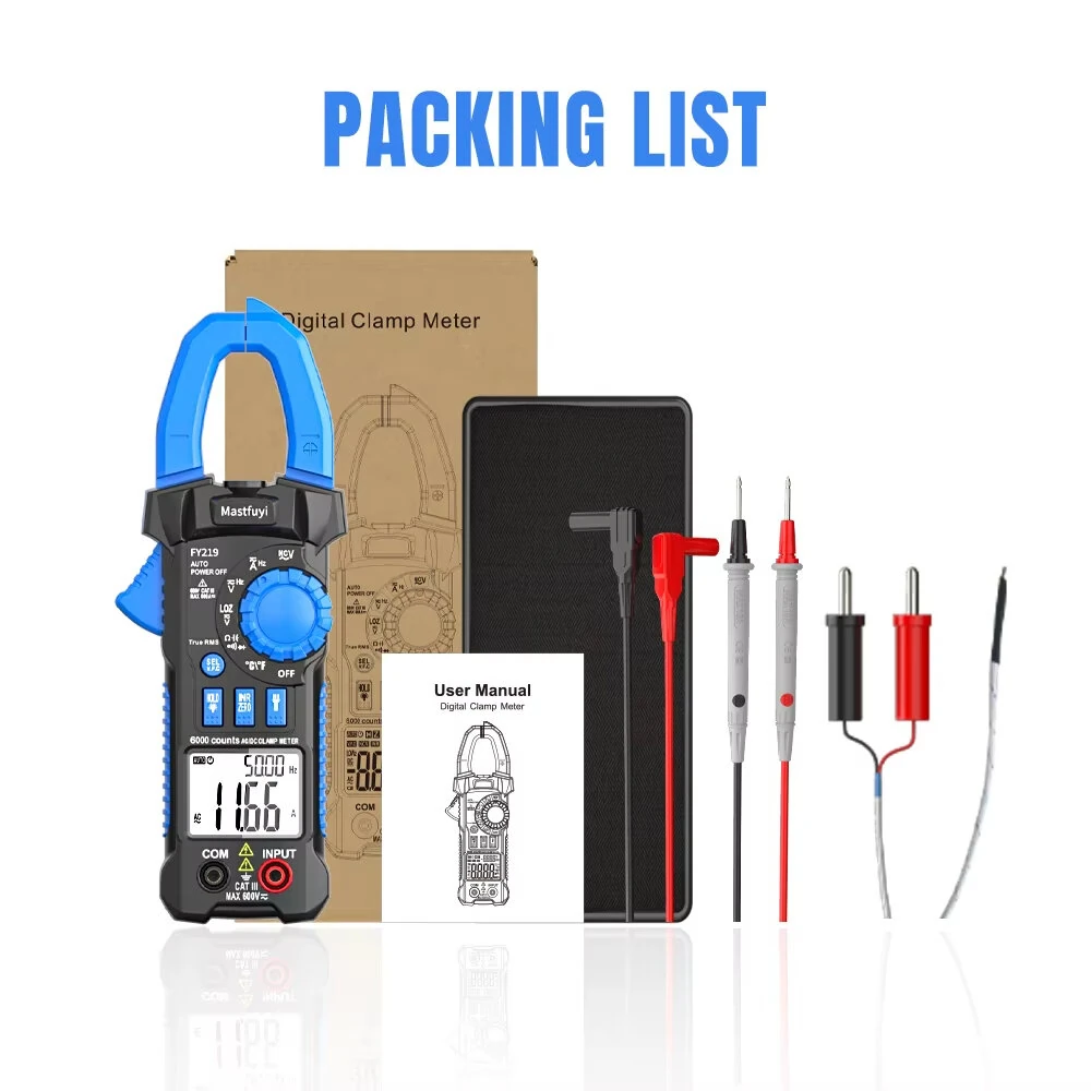 FUYI FY219 Digital Clamp Meter True RMS Multimeter 600A AC DC Current Voltage Inrush Current Test High Precision Auto Range Electrical Tester — view 9
