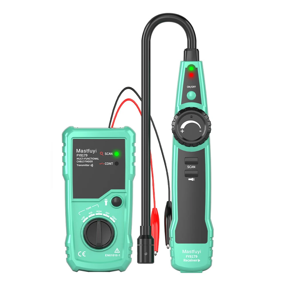 Fuyi FY8179 Underground Wire Cable Locator Analog Signal Adjustable Sensitivity 3000M Range 2M Depth Continuity Testing 9V Battery Powered Lightweight Tool