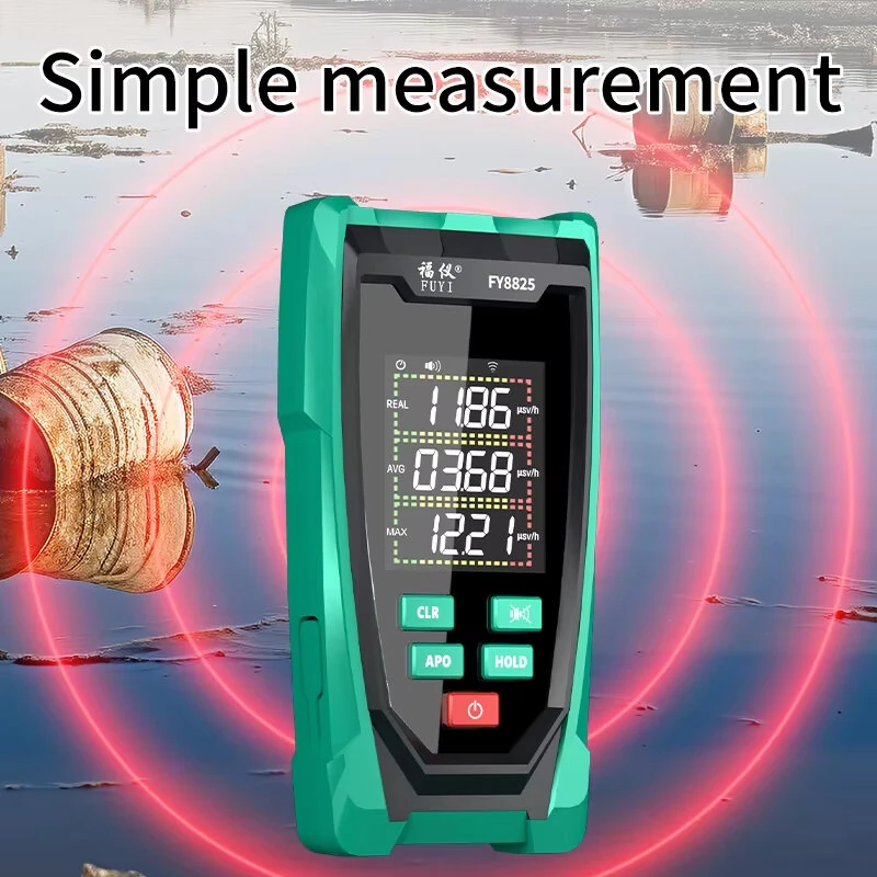 FUYI FY8825 Geiger Counter Nuclear Radiation Detector Detects X-rays Gamma Rays Beta Particles LCD Display Rechargeable Lithium Battery Portable Radiation Meter Safe Threshold Alarm — view 4
