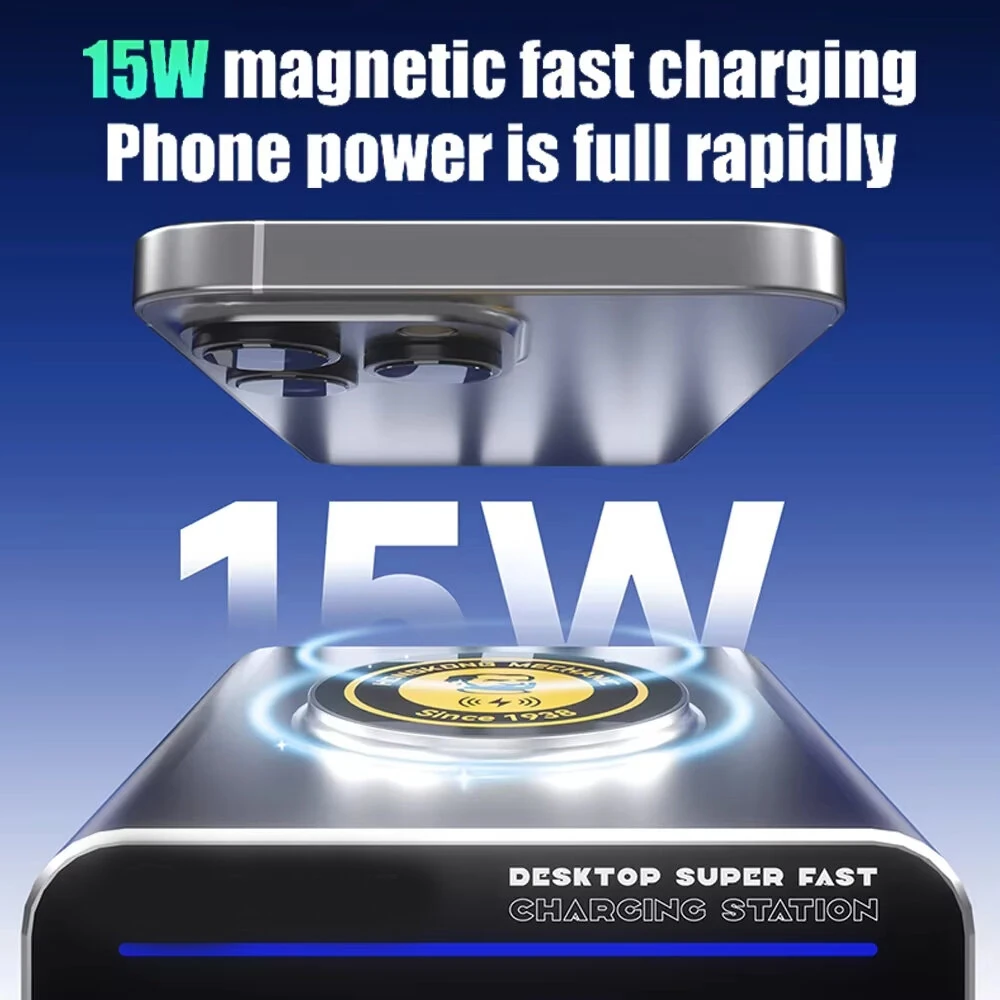 G-POWER 160W Nitride Charger GaN Fast Charger 8-Port PD3.1 QC USB-C USB-A Charging Station with 15W Wireless Charge Metal Body — view 7