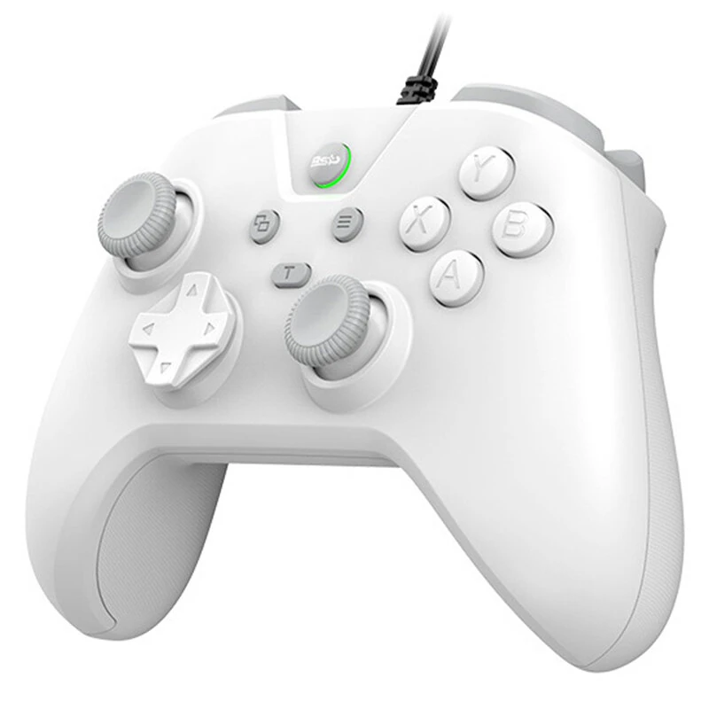 G4 Wired Gaming Controller 1000Hz Polling Rate Carbon Film Joystick Dual Vibration Turbo Gamepad Compatible with Switch PC Android — view 2