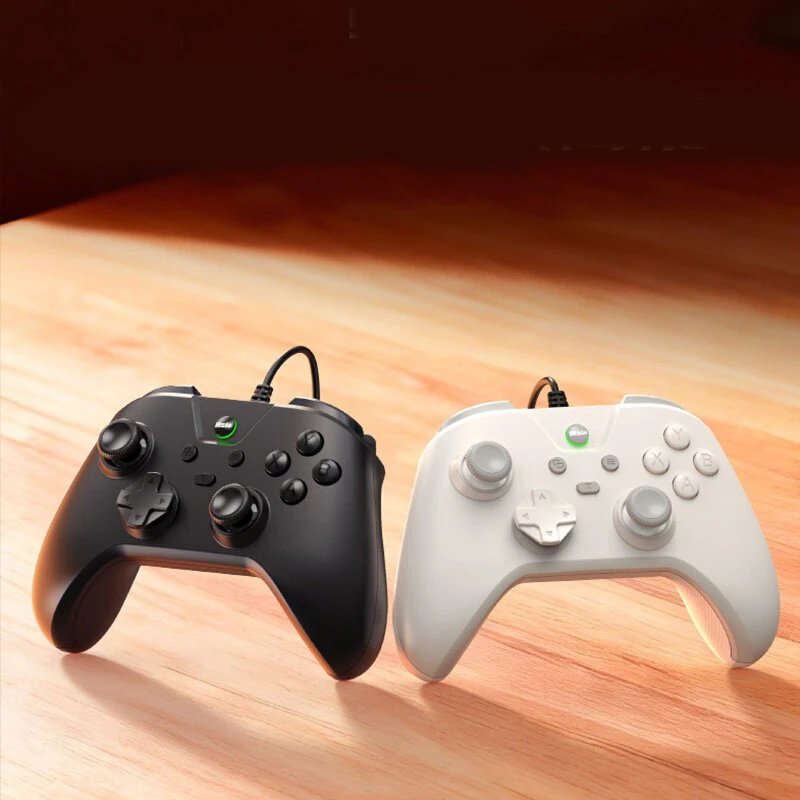 G4 Wired Gaming Controller 1000Hz Polling Rate Carbon Film Joystick Dual Vibration Turbo Gamepad Compatible with Switch PC Android — view 4