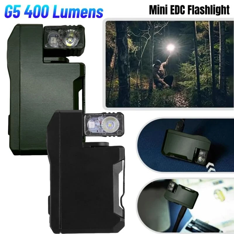 G5 400 Lumens Rechargeable EDC LED Keychain Flashlight with RGB Light Dual Light Sources Mini LED Torch Portable Pocket Light EDC Survival Tools For Outdoor — view 4