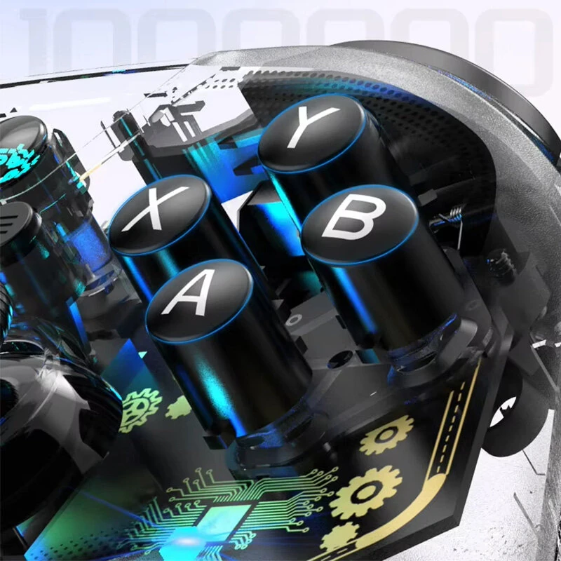 G6 Pro Wireless bluetooth Gaming Controller with Hall Triggers Carbon Film Joysticks No Drift 6 Axis Gyro Dual Vibration Motors Gamepad for PC Switch iOS Android — view 3
