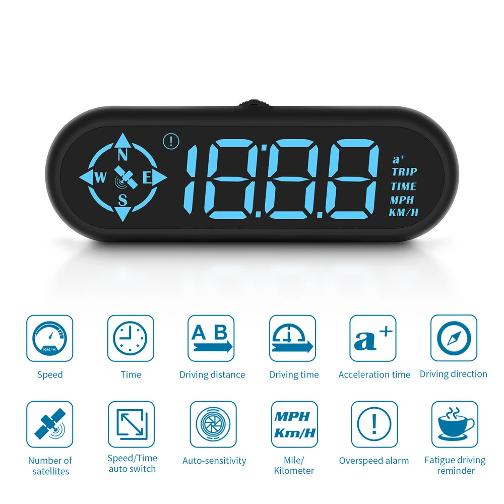 G9 Car HUD Head-up Display Car GPS Multi-function Speedometer Compass HD Head-up Display 360° Rotating Suction Fit All Vehicle — view 3