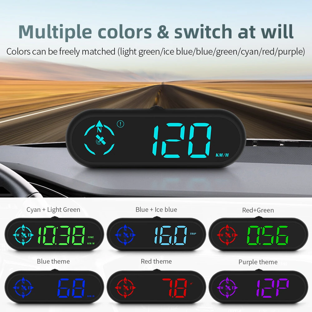 G9 Car HUD Head-up Display Car GPS Multi-function Speedometer Compass HD Head-up Display 360° Rotating Suction Fit All Vehicle — view 5